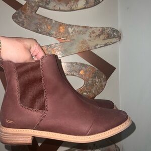 TOMS Burgundy Suede Boots